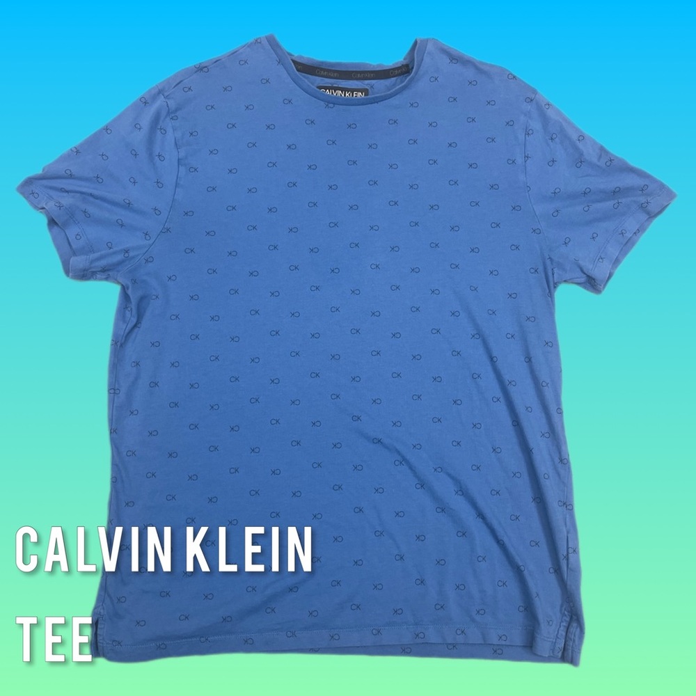 Calvin Klein Blue All-Over Print T-Shirt Men's Medium